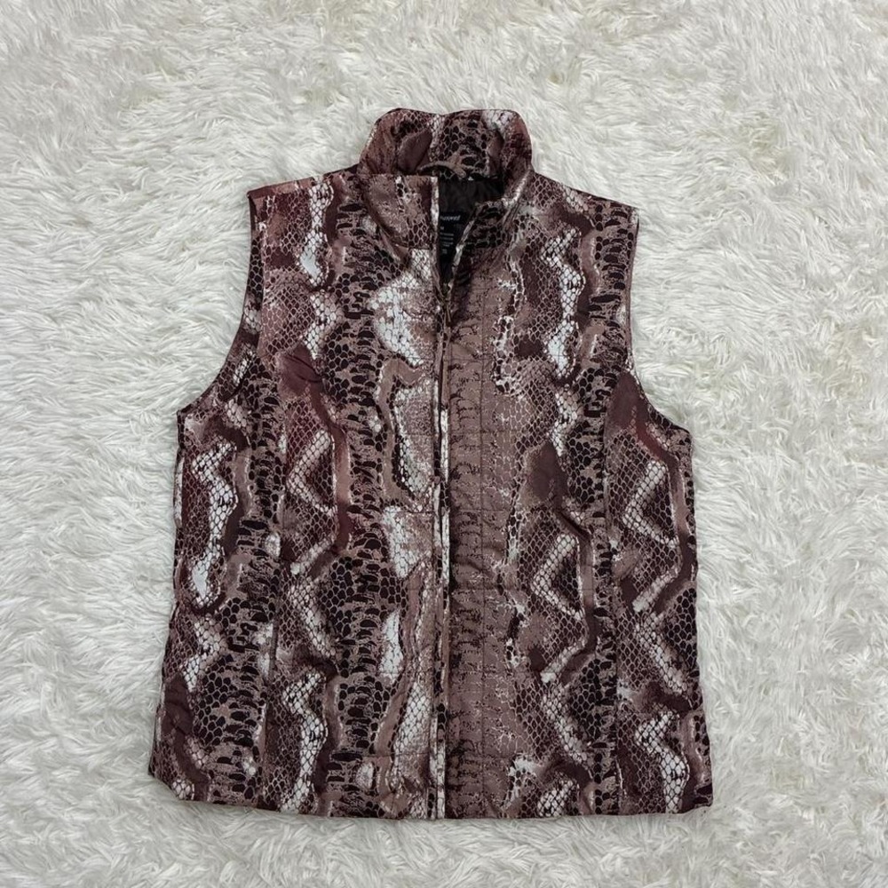 Jason Maxwell Chic brown snake print vest Size M